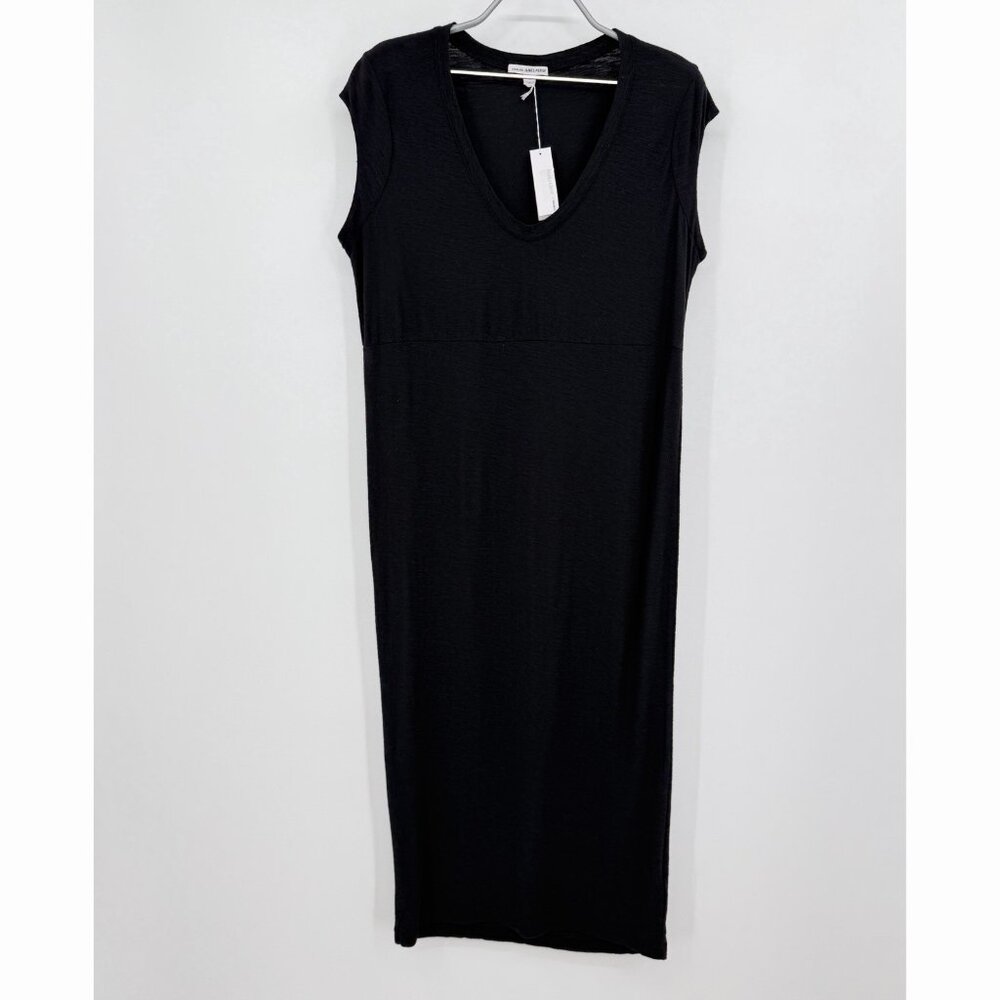 Standard James Perse Cap Sleeve Shift Dress in Black Size 1 4/6 US Slub Cotton/M